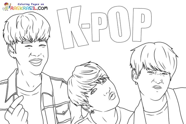 Saja Boys KPop Coloring Pages - Design 1