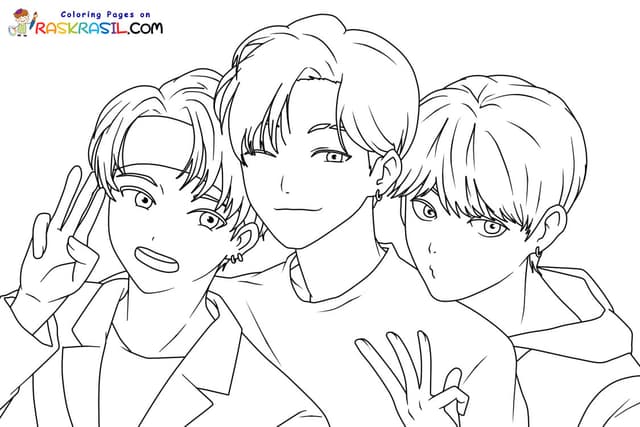 Saja Boys KPop Coloring Pages - Design 7