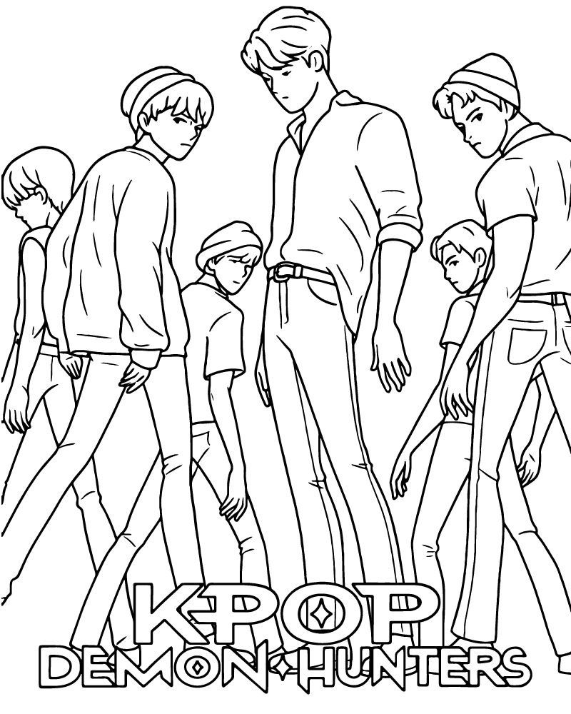 Saja Boys KPop Demon Hunters Coloring Page