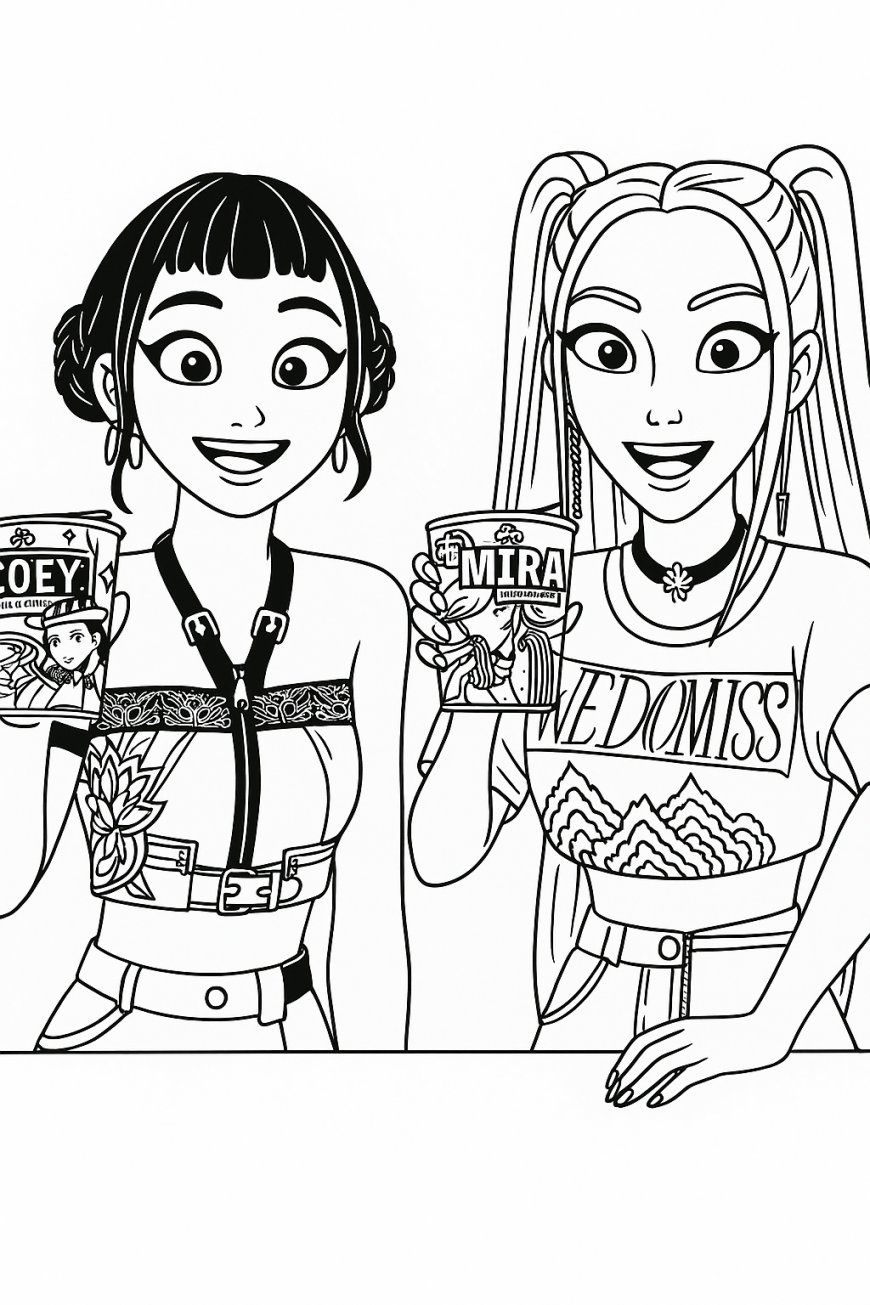 Mira and Zoey with Ramen