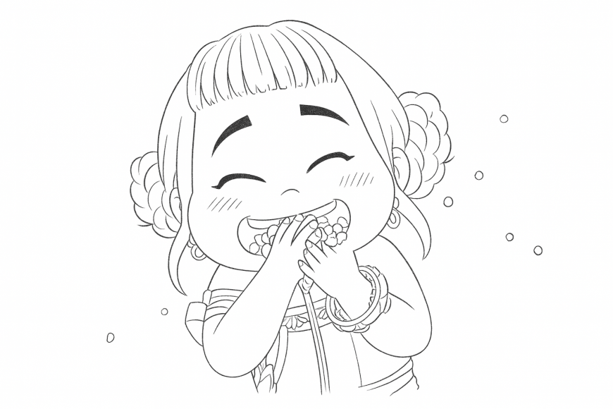 Zoey Eating Snacks Face
